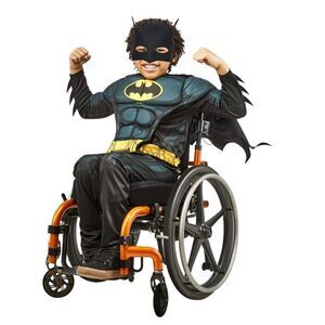 Kids DC Superhero Batman Wheelchair Friendly Costume Rubies Size L 10/12 NWT